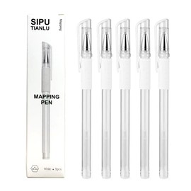 5PCS microblading eyebrow white mapping pen, eyebrow Outline Tattoo skin Position marker pen, permanent makeup supplies tool