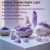 Amethyst Crystal Night Light - Natural Healing Crystal Bedside Lamp