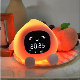 OK to Wake Clock for Kids, Kids Alarm Clock with Night Light and Sound Machine, Sleep Training Clock for Toddlers, Cute Lamp Alarm Clocks for Bedrooms, Perfect Sleep Companion for Boys Girls, Pink