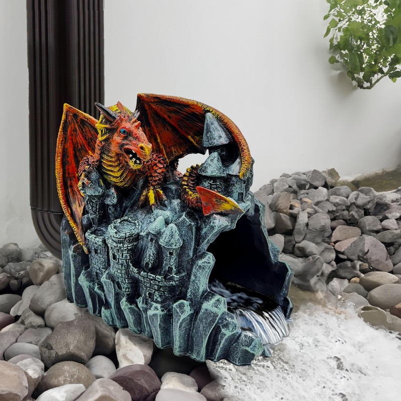 Euiroet Dragon Statue Gutter Downspout Extender,Garden Outdoor Decor Sculpture,Gutter Diverter