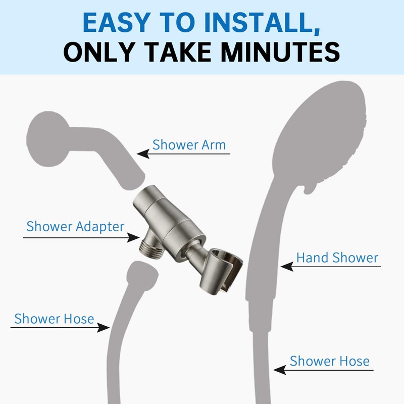 G-Promise Metal Shower Head Holder for Hand Held, Adjustable Bracket,