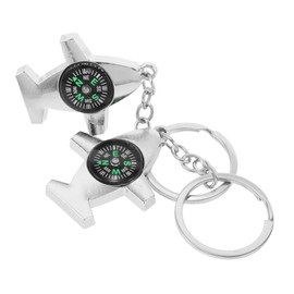BESPORTBLE 2pcs Durable Camping Compass Keychain Inspirational Pocket Pendant for Hiking Aviation Enthusiasts and Outdoor Adventures with Hanging Hoop