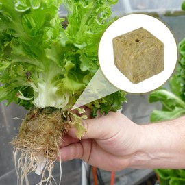 mizikuu Rockwool Cultivation, Rockwool Cubes, 4 x 4 x 4 cm, Rockwool Cube Propagation Mat, Rock Wool, Rock Wool, Insulation, Propagation Mat for Cuttings, Bottomless Growing, Hydroponics Transplanting