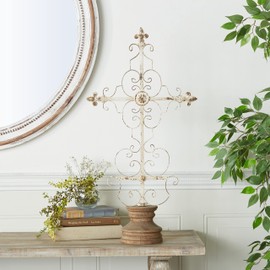 Deco 79 White Metal French Country Sculpture, 29" x 15" x 6"