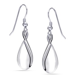 LeCalla 925 Sterling Silver Dangle Drop Earrings | Infinity Curve Earrings for Women 40 MM