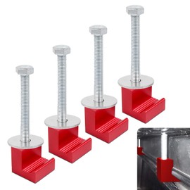 4 PCS Car Trunk Tool Box Mounting Fixing Kit, Alloy + 304 Stainless Steel Screw J-type Cross Tie-down Device, Repair Replacement Accessories, Suitable for Most Cars, Pickup Trucks (Red)