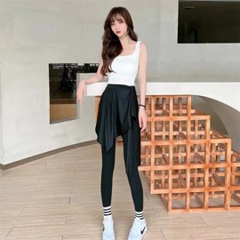 2025 Summer New Cross-Over Yoga Skirt - One-Piece Hip Cover with Worry-Free Design Size/Q03 Gray 5ea