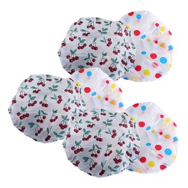 MERRYHAPY EVA Elastic Bathing Hat Set 6 Pcs Waterproof Shower Cap Thicken Design Bath Cap for Women Men Boys and Girls Random Color