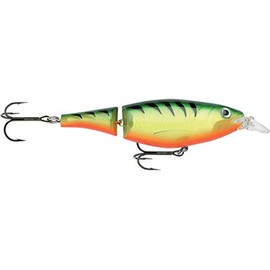 Rapala X-Rap Jointed Shad Lure with Two No. 2/0 Hooks, 1.2-2.4 m Swimming Depth, 13 cm Size, Firetiger