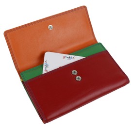 Golunski Ladies Leather Tri-Fold Flap Over Purse Wallet Graffiti Gift Box (Midnight)(Size: One Size)