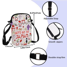 BAUNA Japan Trip Crossbody Bag Japan Vacation Gift Japan Travel Gift Tokyo Journey Souvenir Let’s Go To Japan Messenger Bag (Japan CB)