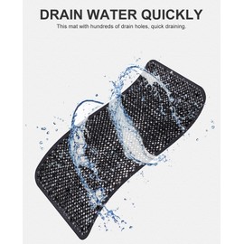 OTHWAY Shower Foot Scrubber Mat, Shower Matt Non Slip with Soft Grassy Bristles, Shower Mat for Inside Walk-in Shower, Foot Massager Bathtub Mat Non-Slip, Anti Slip Bath Mat for Tub(26X14 Black)