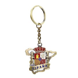 BDM Original Metallic Keyring with Engraving of Spain in National Flag Letters, for Men or Women., Talla única, Model 9, Talla única