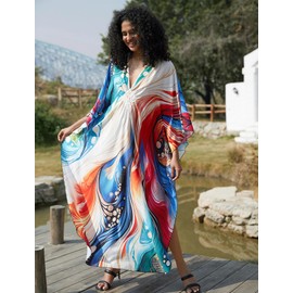 Kaftan Dress for Swimwear Women Plus Size Bathing Suit Cover Up Beach Robe