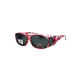 Polarized Fit Over Lens Cover Sunglasses - Light Red