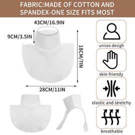 Lusofie 1Pc Women Fake Turtleneck, Mock Turtleneck for Women Cotton Fake Collar Half Blouse Cotton Fake Collar Half Blouse White