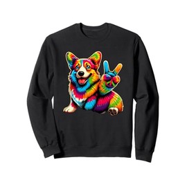 Peace Sign Tie Dye Corgi dog Sweatshirt