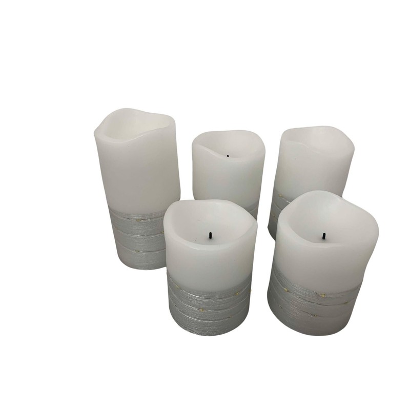 Fusion Flameless LED Candles with Silver Fairy Lights 5Pk Real