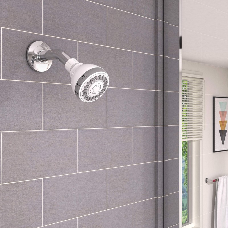 Keeney Stylewise 2.7" 3-Function Shower Head, White