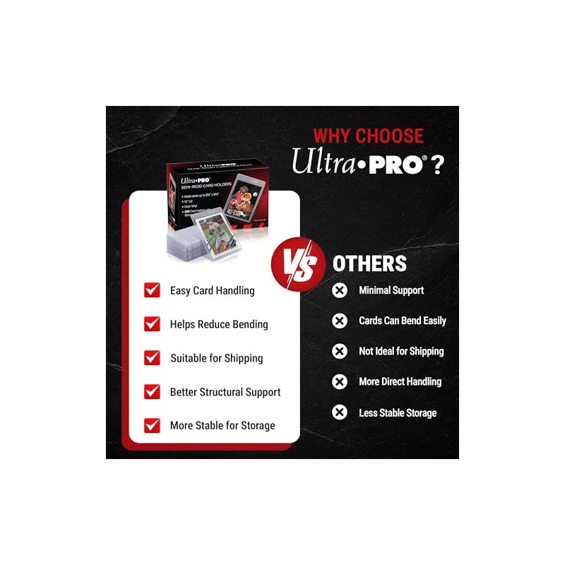UltraPro Soportes para tarjetas, mangas con bordes semirrígidos de 1.27