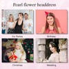Nogeqi Flower Girl Headpiece Pearl Headpiece for Women and Girls