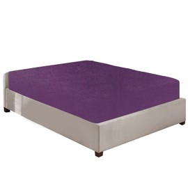 100% Brushed Cotton Flannelette 40CM/16" Extra Deep Fitted Sheets in 12 Colours (Double, Purple)