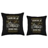 Thorne Bay Alaska USA Retro Motorcycle Distressed Design Throw Pillow