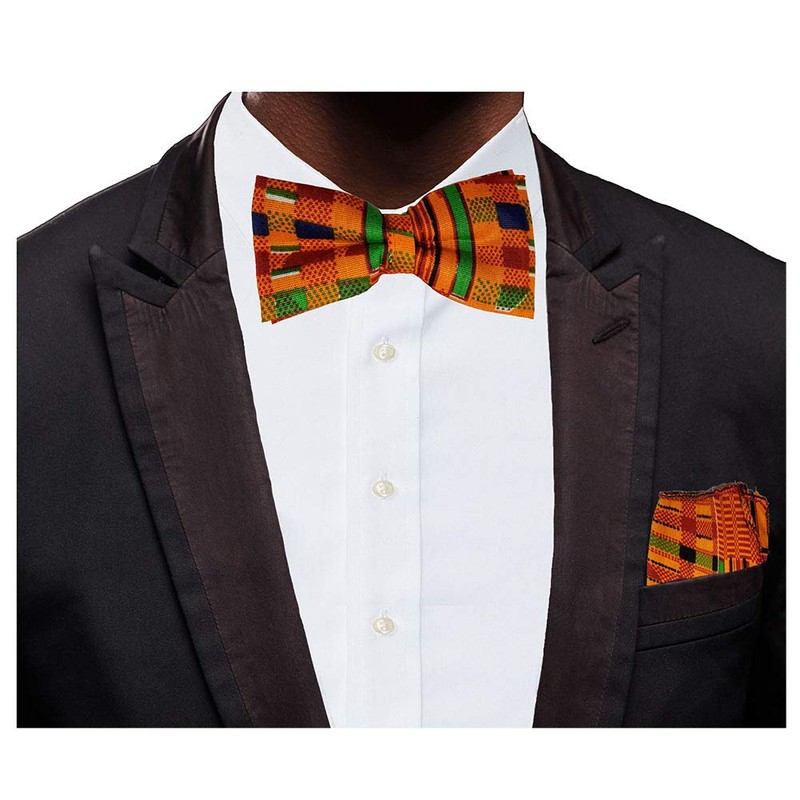 Dupsie's Kente African Print Bow Tie for Men Medium Multicolor