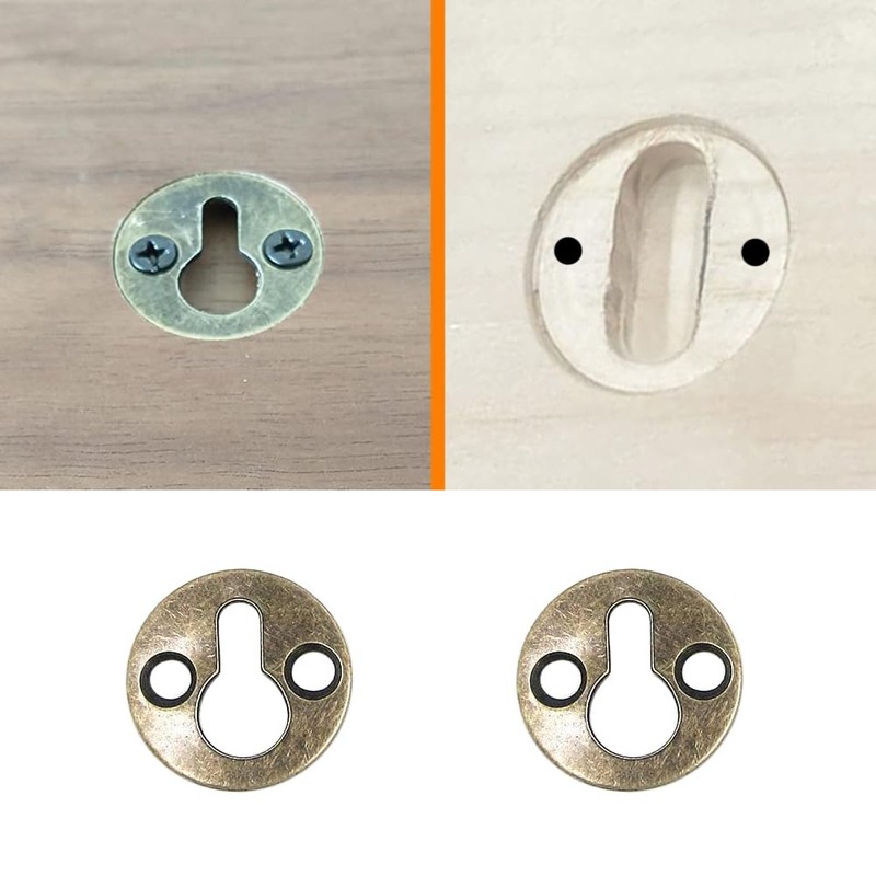Adiyer 50pcs Round 25mm / 1-inch Mortise Type Metal Keyhole