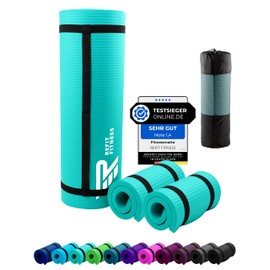 PainProtect SmartCell NBR Yoga & Fitness Pad Comfort Mini 25 x 61 x 1.5 cm Small Non-Slip Protection Protector REFIT FITNESS Mat Sports Gymnastics Knee Fitness Mat Turquoise Set of 2