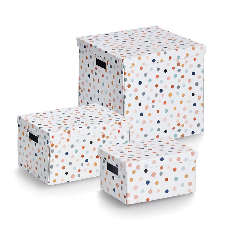 Zeller Dots 14474 Storage Box Recycled Cardboard Approx. 18 x