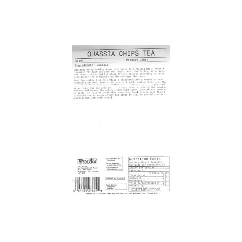 Quassia Wood Chips Tea (Loose) (8 oz, ZIN: 427685)