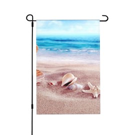 Sea Shells With Beads Garden Flag 18"X12" Inch Double Sided For Outside Small Burlap Family For All Seasons