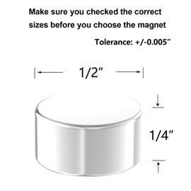 Liftsun Powerful Disc Rare Earth Magnets N52-1/2" D x 1/4" H - 20 Pack, Super Strong Neodymium Round Magnet for Fridge, DIY, Building, Scientific, Craft, Mighty 1/2 Inch Magnets - 0.5" x 0.25"
