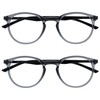 OPULIZE Met MM60-7 -2.50 Binocularity Slim Round Frame Transparent Grey