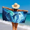 JKJNLHJE Lovely Dolphin Microfiber Beach Towel,Blue Sky Extra Large Sand