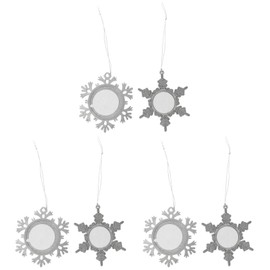 MAGICLULU 6 Pcs Snowflake Frame Pendant Nativity Decor Mini Xmas Picture Frames Christmas Photo Frame Ornaments Christmas Tree Hanging Decorations Xmas Tree Haning Picture Frame Zinc Alloy