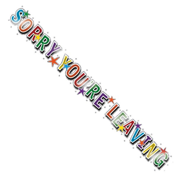 Sorry You're Leaving Holographic Recyclable Birthday Party Banner