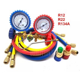 Ziss Manifold Gauge Set HVAC A/C Refrigeration Charging Service W/ 600PSI HOSES