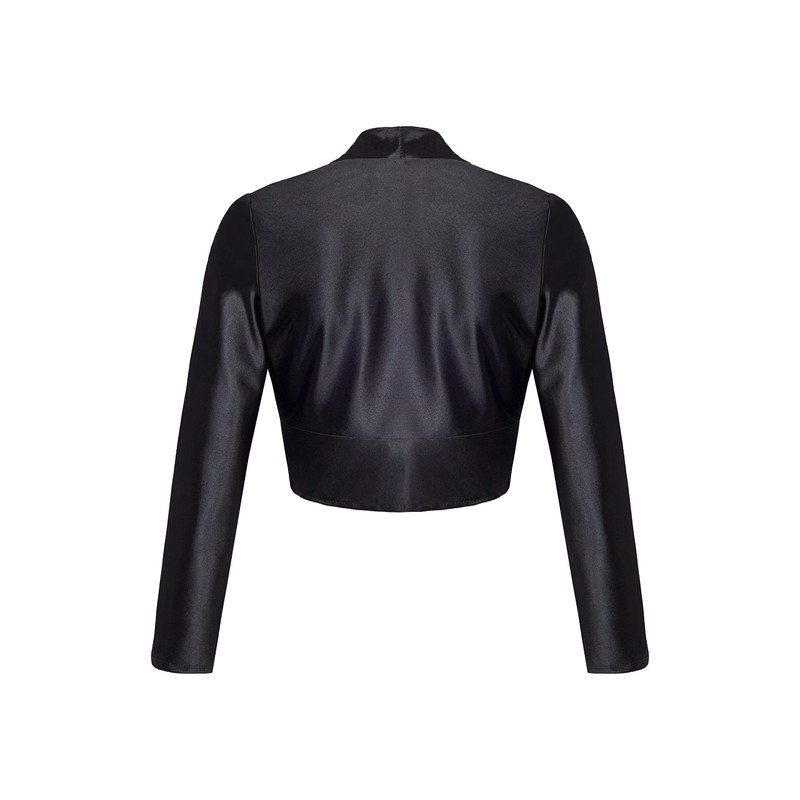 DANAEST Women's Bolero Satin Festive Shoulder Jacket Long Sleeve 709,