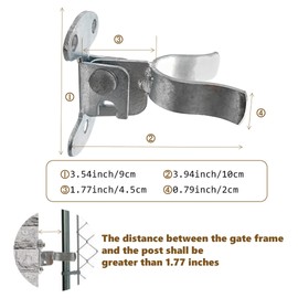 Fpz-bd Chain Link Fence Gate Latch，Wall Mount Fence Gate Latches for Metal Gates,1-3/8" Gate Frames with Screws