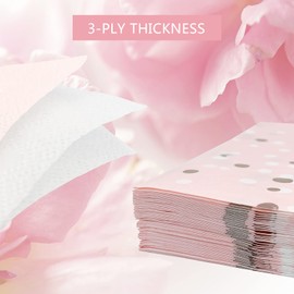 Audamp Servietten Geburtstag Mädchen Tischdeko Geburtstag Happy Birthday Servietten für Mädchen Geburtstag Party Deko 32 Stück