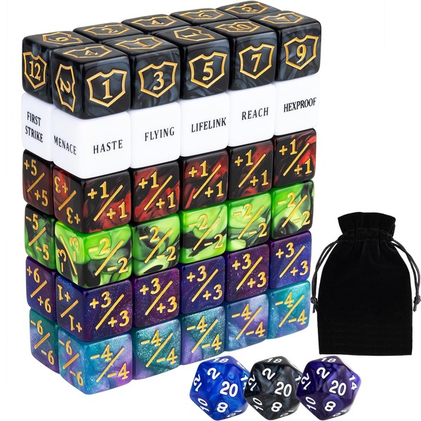 63 PCS Abilities Keyword Magic Counter Dice MTG Counters Dice