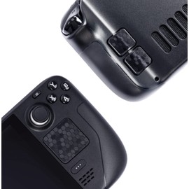 Touchpad Protector steam Deck，Touch Pads and Back Buttons Protective Skin Texture Sticker for steam Deck Touch Trackpads，High end Textured Grip Skin Luck&Link (Trackpads+4 Keys, Honeycomb - Black)