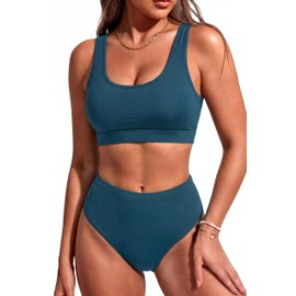 Tempt Me Crop para mujer, Azul-verde, XX-Small