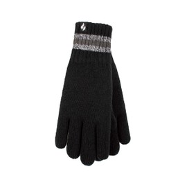 HEAT HOLDERS Sockshop Men's Cedar Striped Cuff Gloves Pack 1, black, L-XL