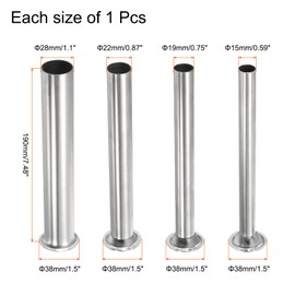 MECCANIXITY Meat Grinder Stainless Steel Stuffing Tube 15mm 19mm 22mm 28mm for Meat Grinder, Stand Mixer, 1 Set