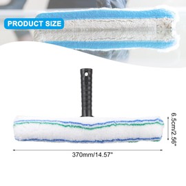 sourcing map Microfiber Scrubber Cleaning Tool with Black Handle for Window Glass Marble Wall Home Bathroom, Blue/Green/Black