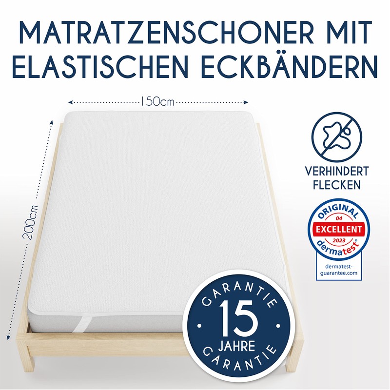 Mattress Protector 150 x 200 cm Waterproof Made in EU