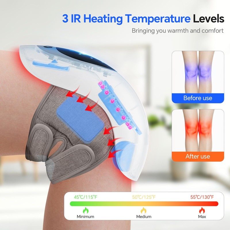 Cozion Joint Massager Infrared Knee Massager with Heat, Vibration, Timing